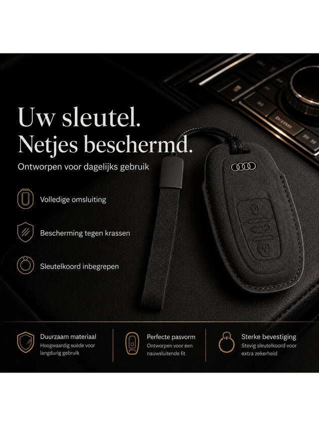 Sleutelhoes voor Audi | Type B – Zwart met draagkoord