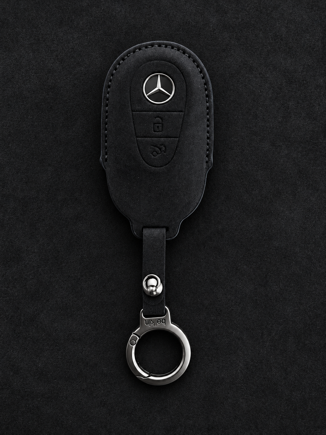 Mercedes-Benz Sleutelhoesje Type F – Zwart met Ring