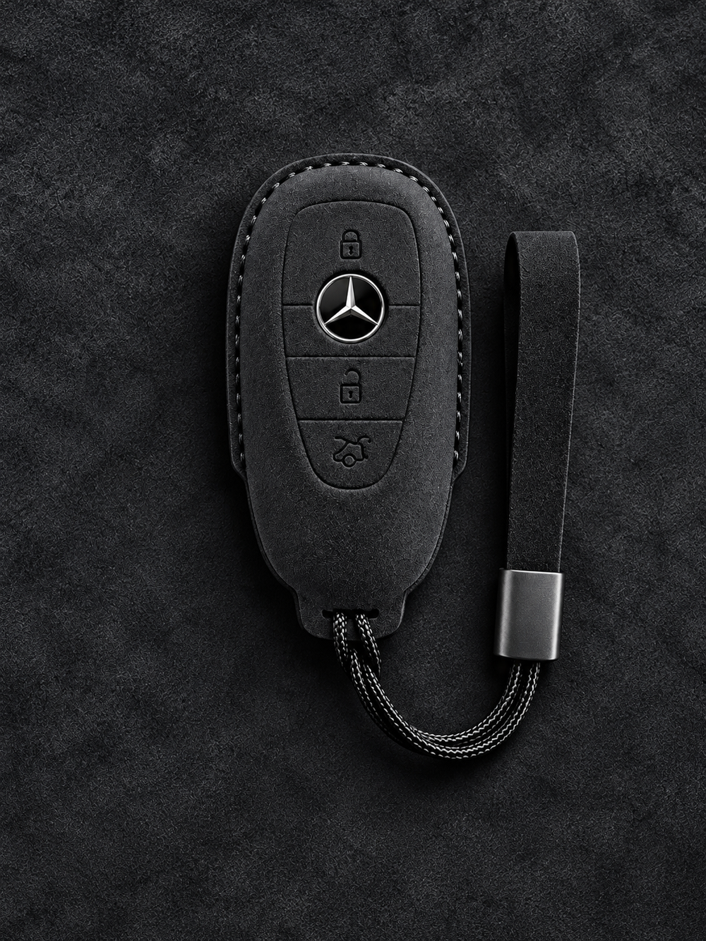 Mercedes-Benz Sleutelhoesje Type F – Zwart met Draaglus