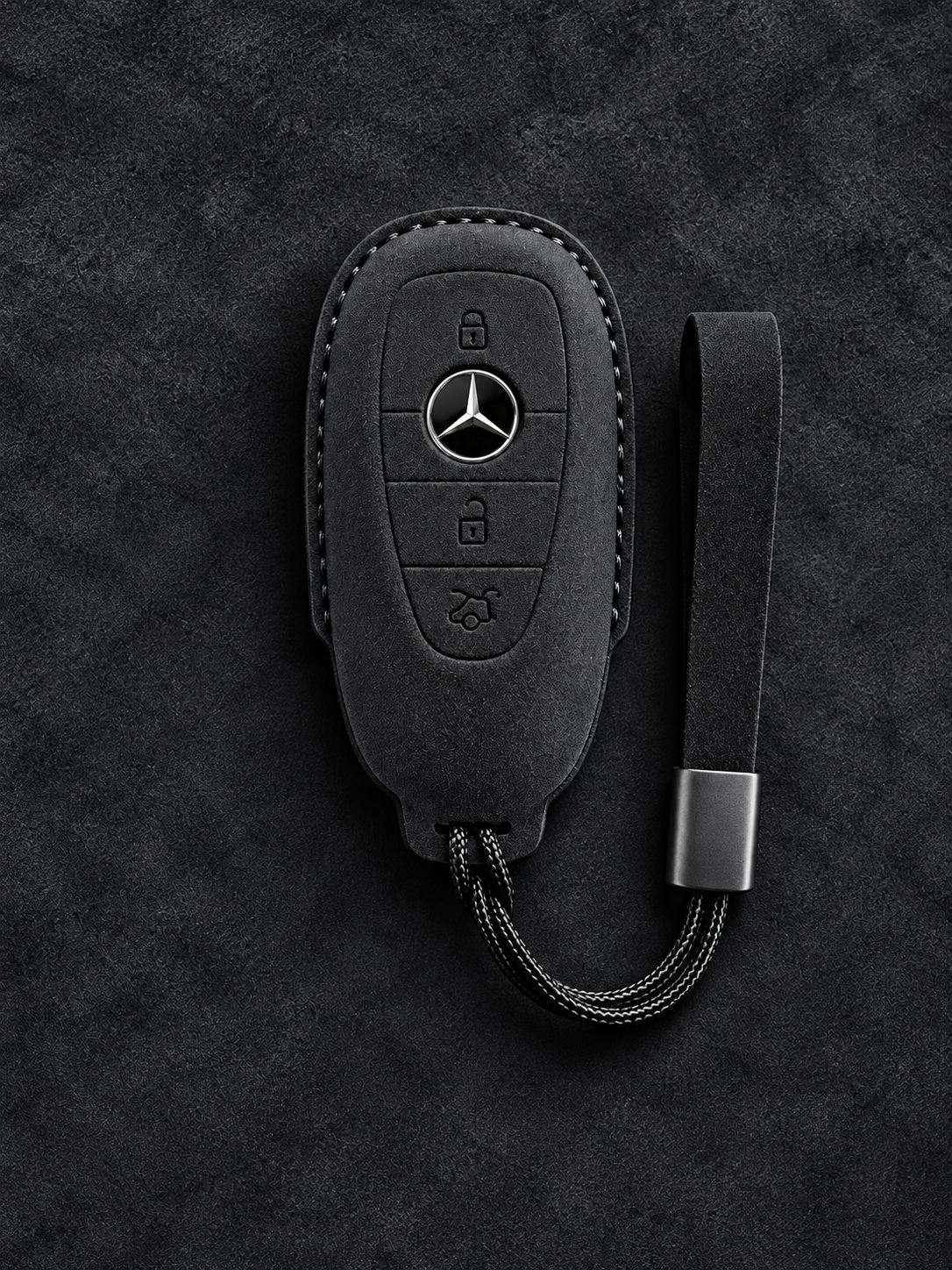 Mercedes-Benz Sleutelhoesje Type F – Zwart met Draaglus