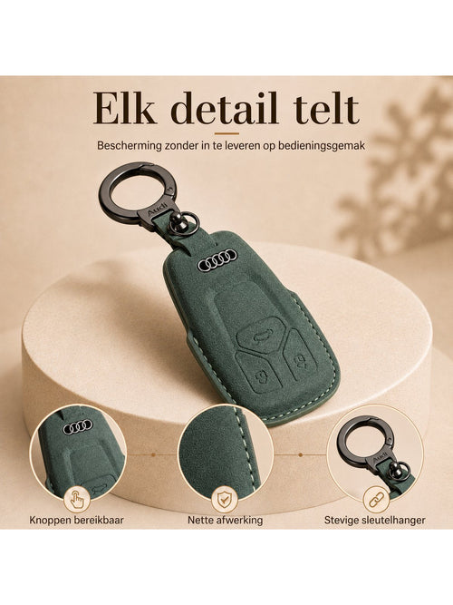 Torvane Audi Type A groen met metalen sleutelring en hanger — afbeelding 2
