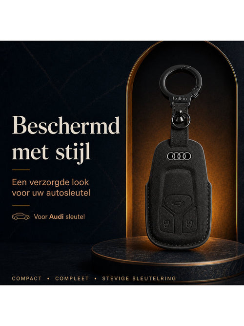 Torvane Audi Type A zwart met metalen sleutelring en hanger — afbeelding 2
