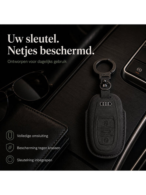 Torvane Audi Type B zwart met metalen sleutelring en hanger