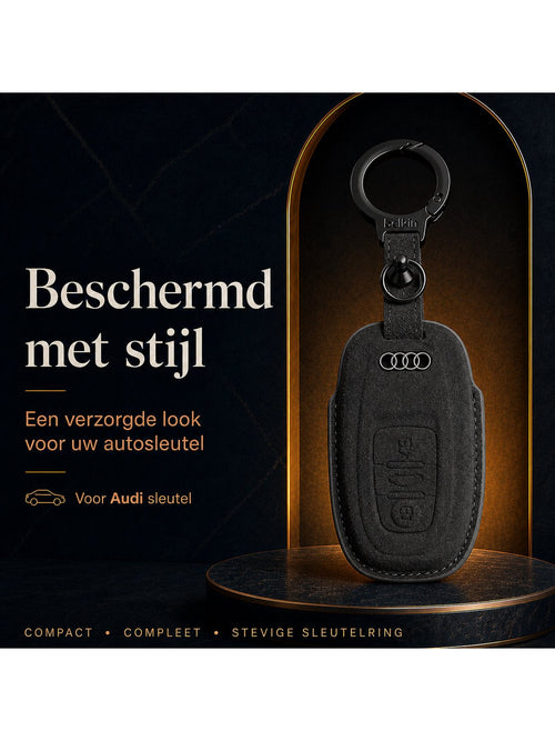 Torvane Audi Type B zwart met metalen sleutelring en hanger — afbeelding 2