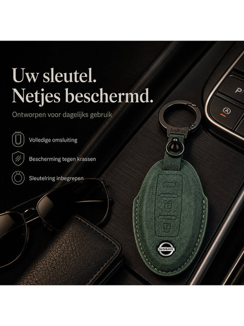 Torvane leren sleutelhoesje voor Nissan Type A groen