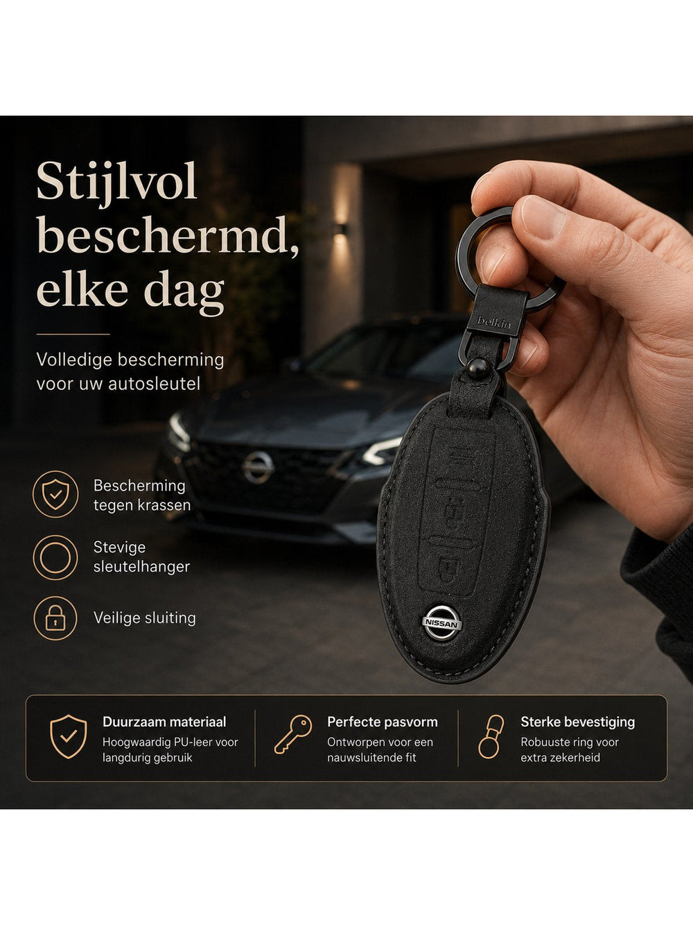 Torvane Nissan Type C zwart met ring en sleutelhanger — afbeelding 3