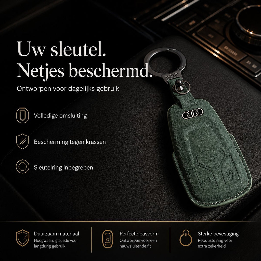 Torvane Audi Type A groen met metalen sleutelring en hanger