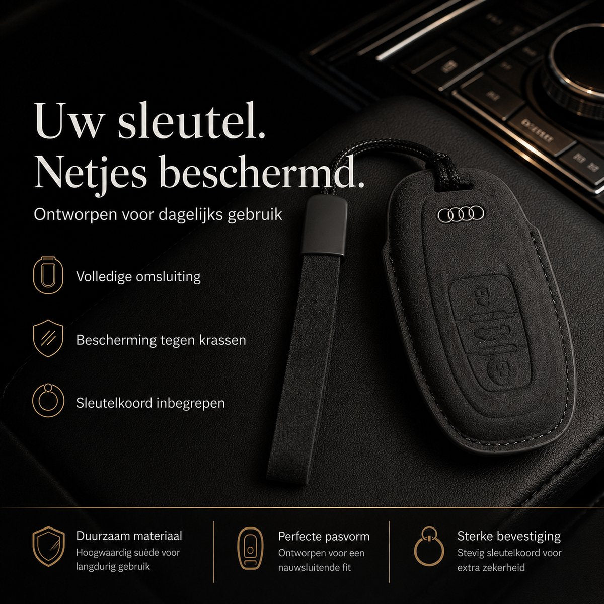 Torvane Audi Type B zwart met koord en lusje