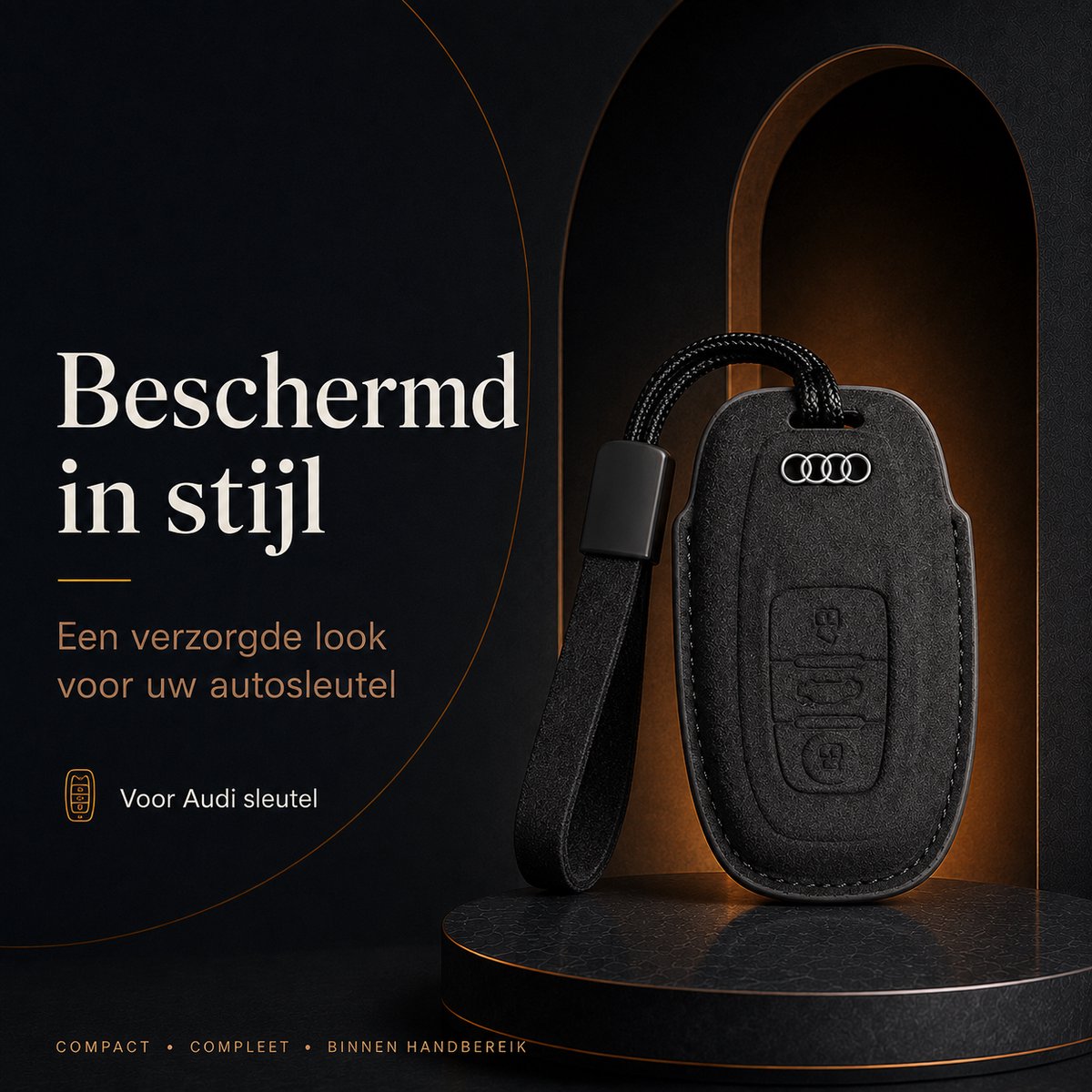 Torvane Audi Type B zwart met koord en lusje — afbeelding 3