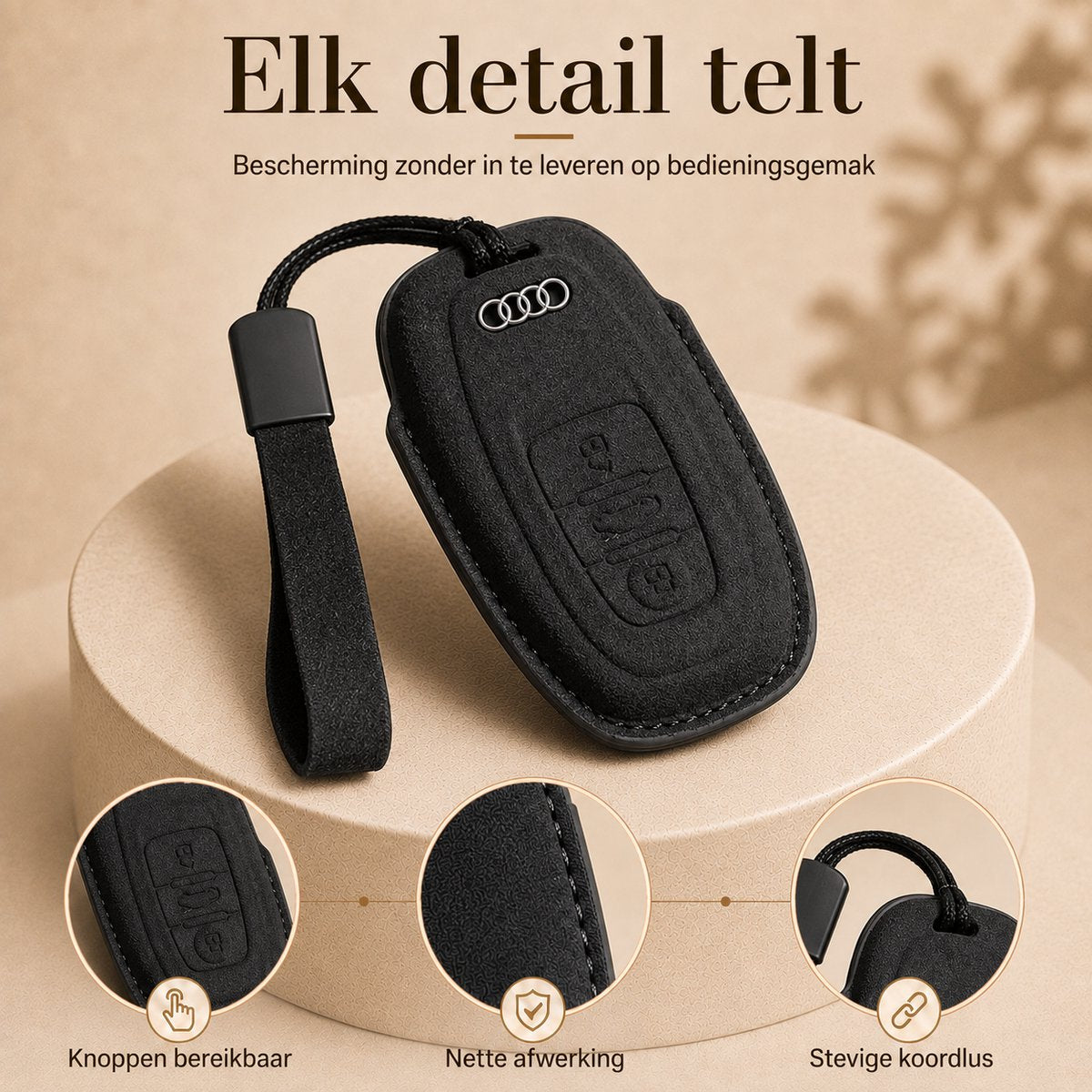Torvane Audi Type B zwart met koord en lusje — afbeelding 4