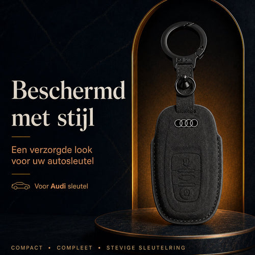 Torvane Audi Type B zwart met metalen sleutelring en hanger — afbeelding 2