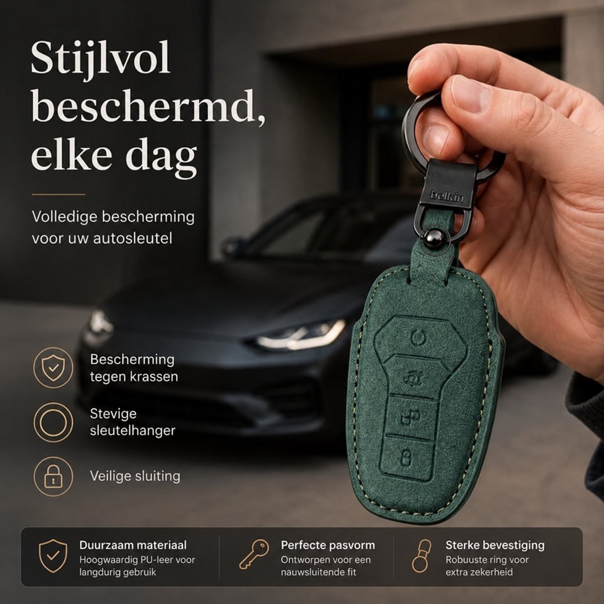 Torvane BYD Type A donkergroen met sleutelring — afbeelding 3