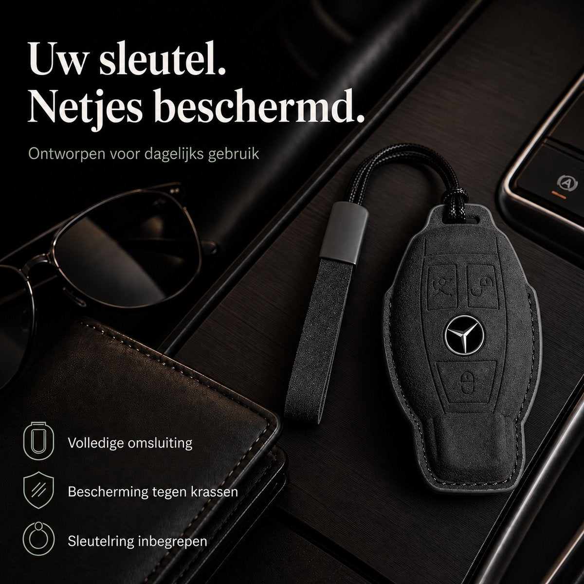 Torvane Mercedes-Benz Type A zwart suède-look met polskoord