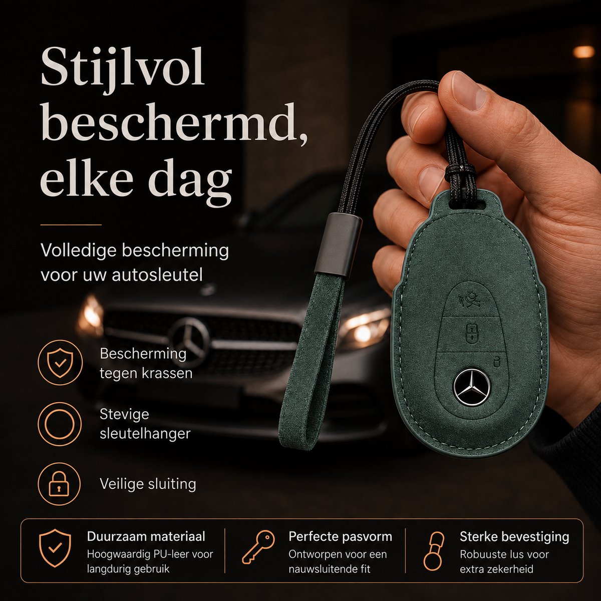 Torvane Mercedes-Benz Type F groen met koordje en draaglus — afbeelding 3