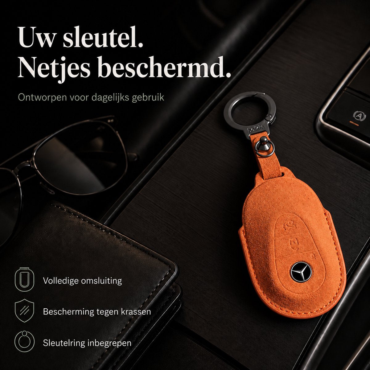 Torvane Mercedes-Benz Type F oranje met koordje en draaglus
