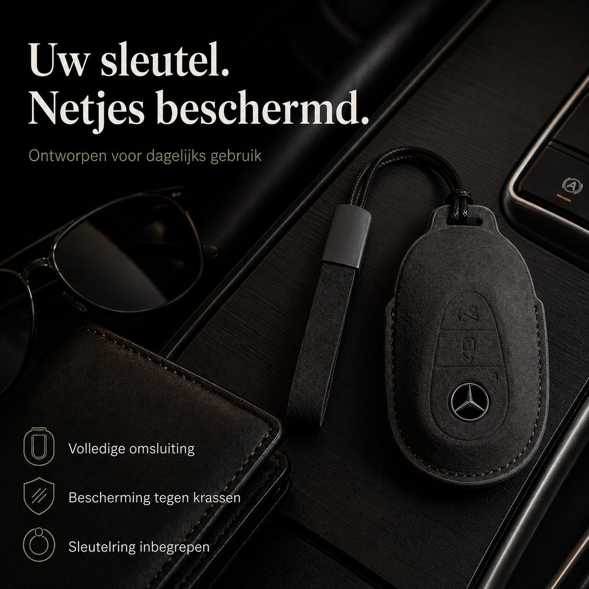 Torvane Mercedes-Benz Type F zwart met koordje en draaglus