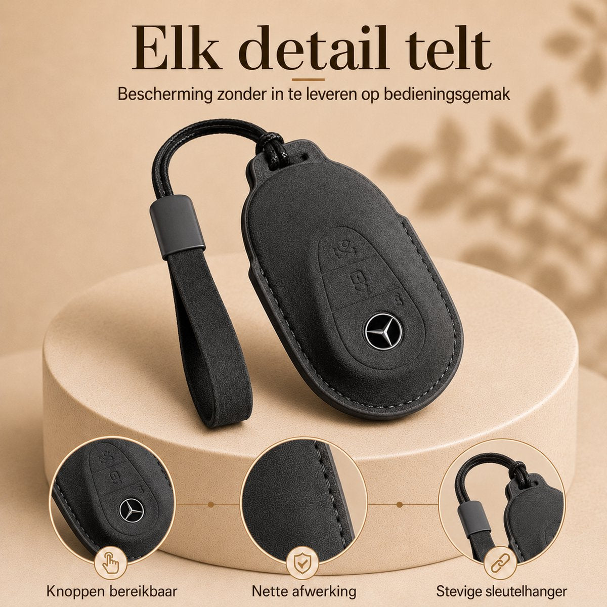 Torvane Mercedes-Benz Type F zwart met koordje en draaglus — afbeelding 2